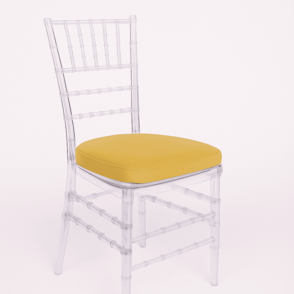 Clear Chiavari Chair w/ Gold Cushion