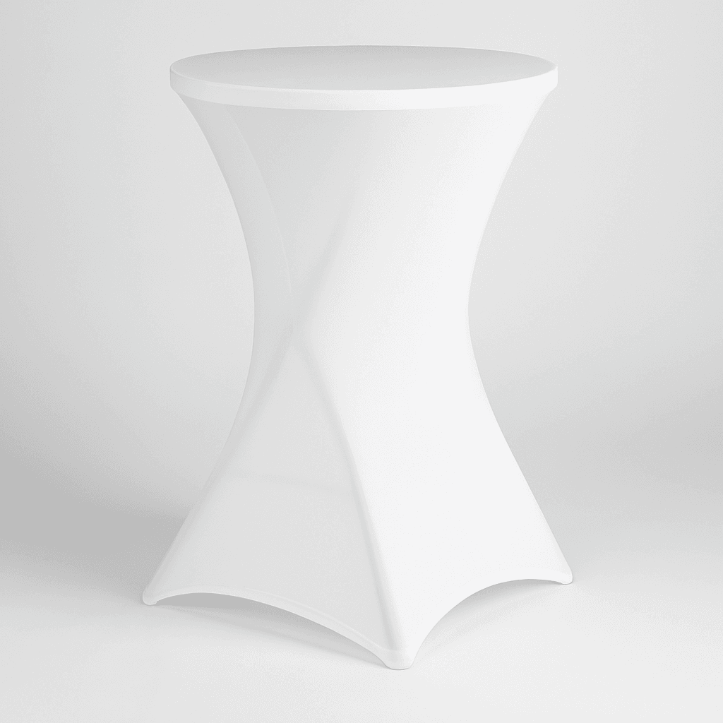 White Spandex Cocktail Table Cover