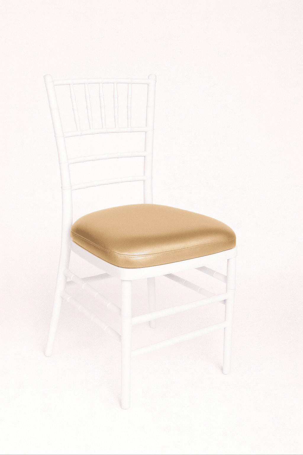 White Chiavari Chair w/ Gold Vinyl Cushion