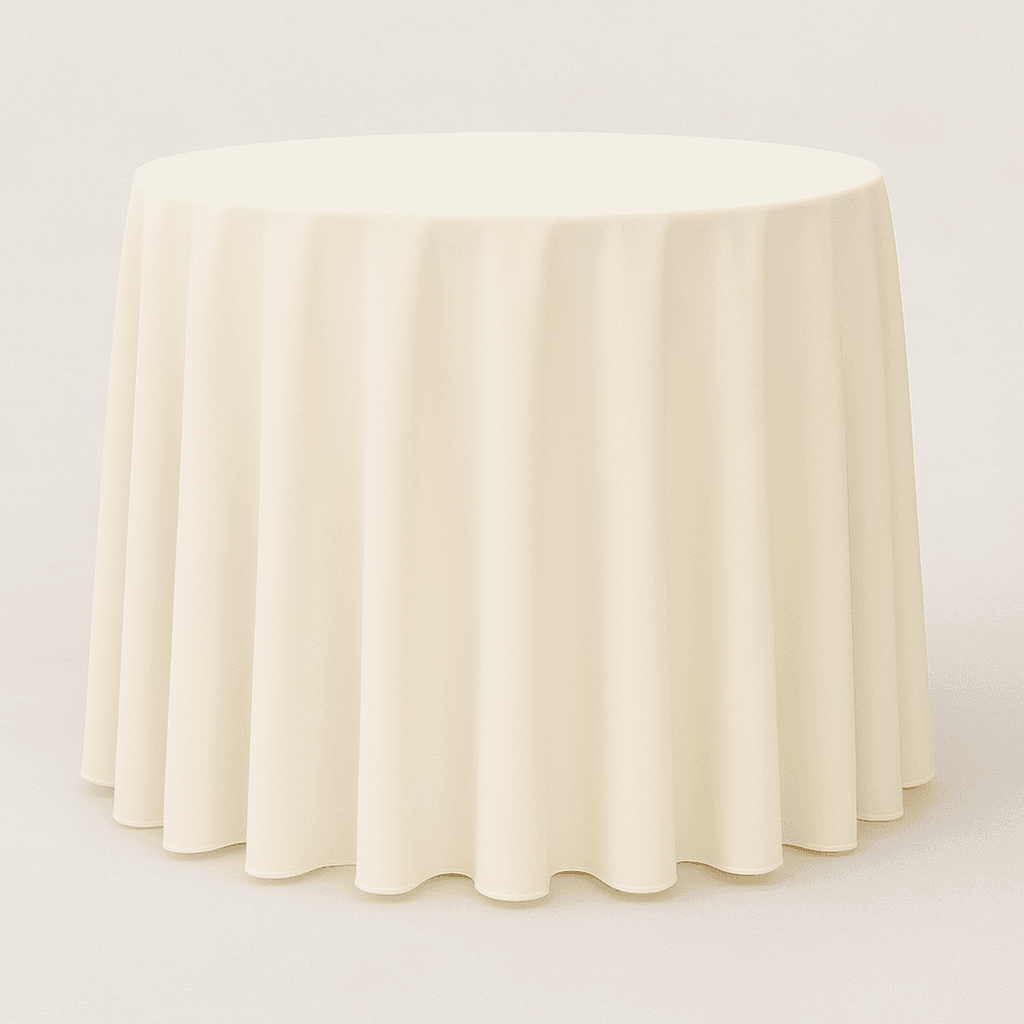 Linen Poly Spun 90" Round Ivory