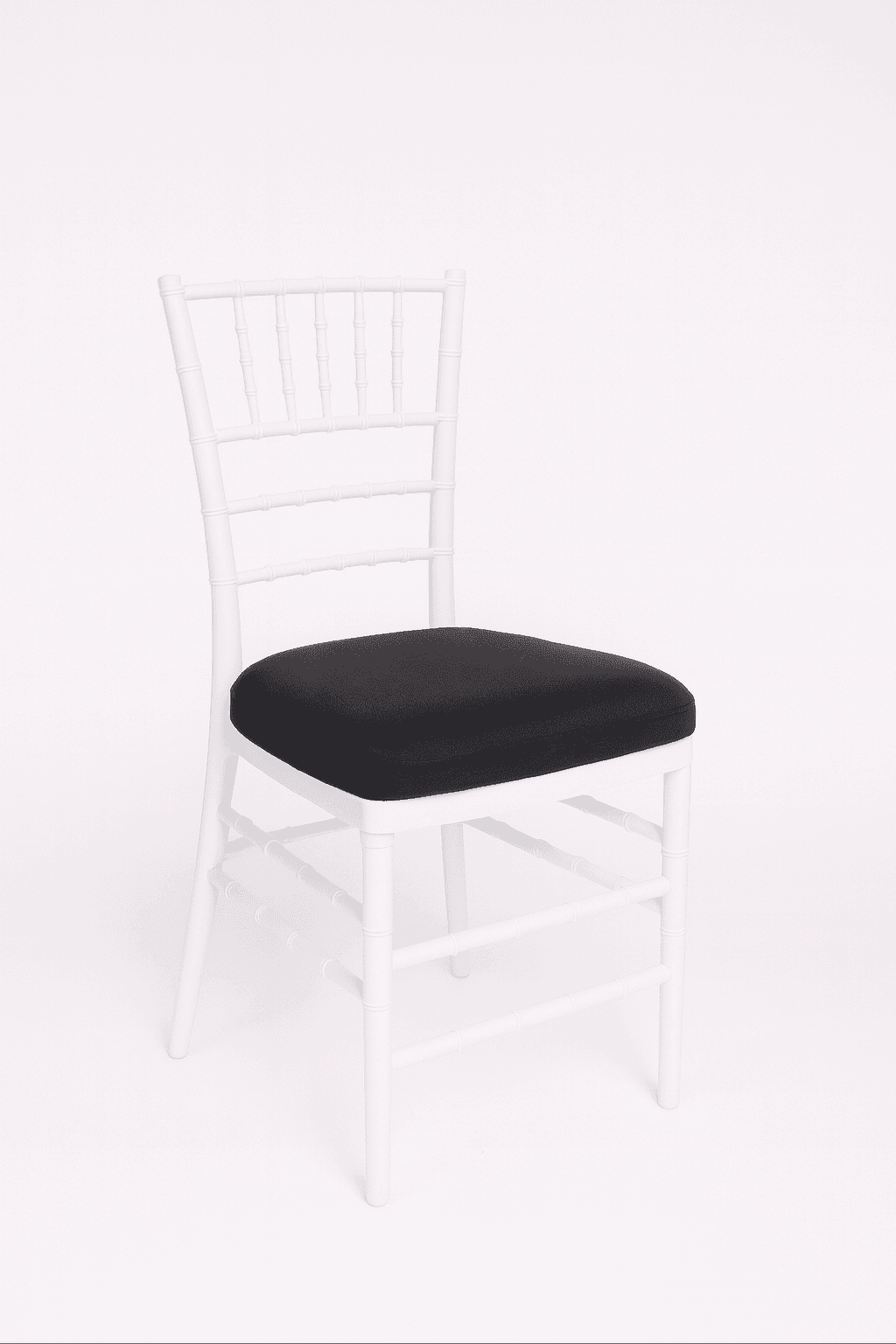 White Chiavari Chair w/ Black Cushion
