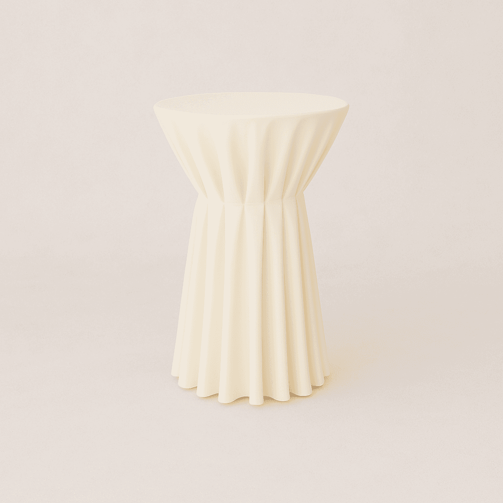 Ivory Round Poly Spun Cocktail Table Cover 30"