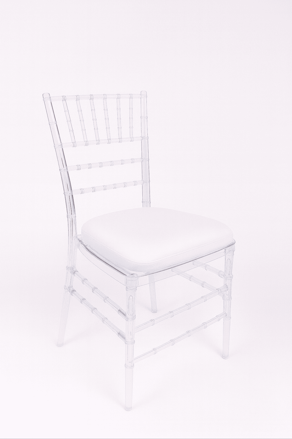 Clear Chiavari Chair w/ White Cushion