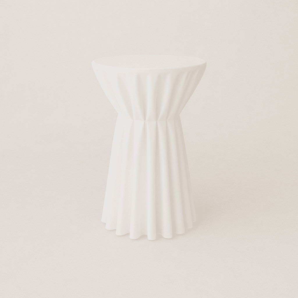 White Round Poly Spun Cocktail Table Cover 30"