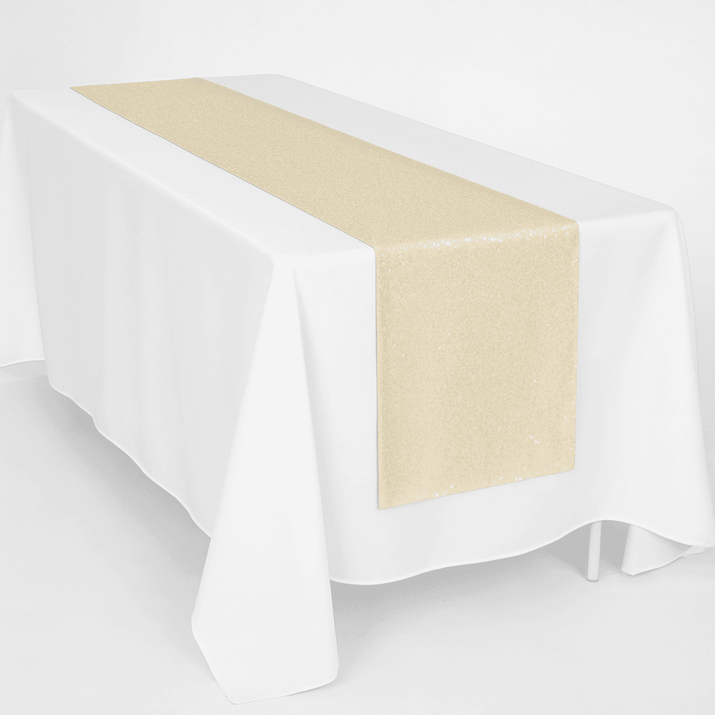Ivory Sequin Table Runner (12" x 106")