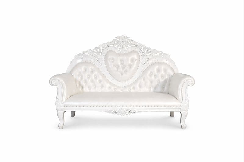 Throne Capri Royal Loveseat (All White)