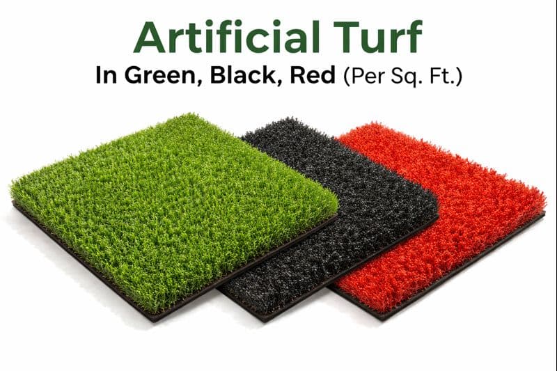 Artificial Turf (Per Sq. Ft.) — Green, Black, Red