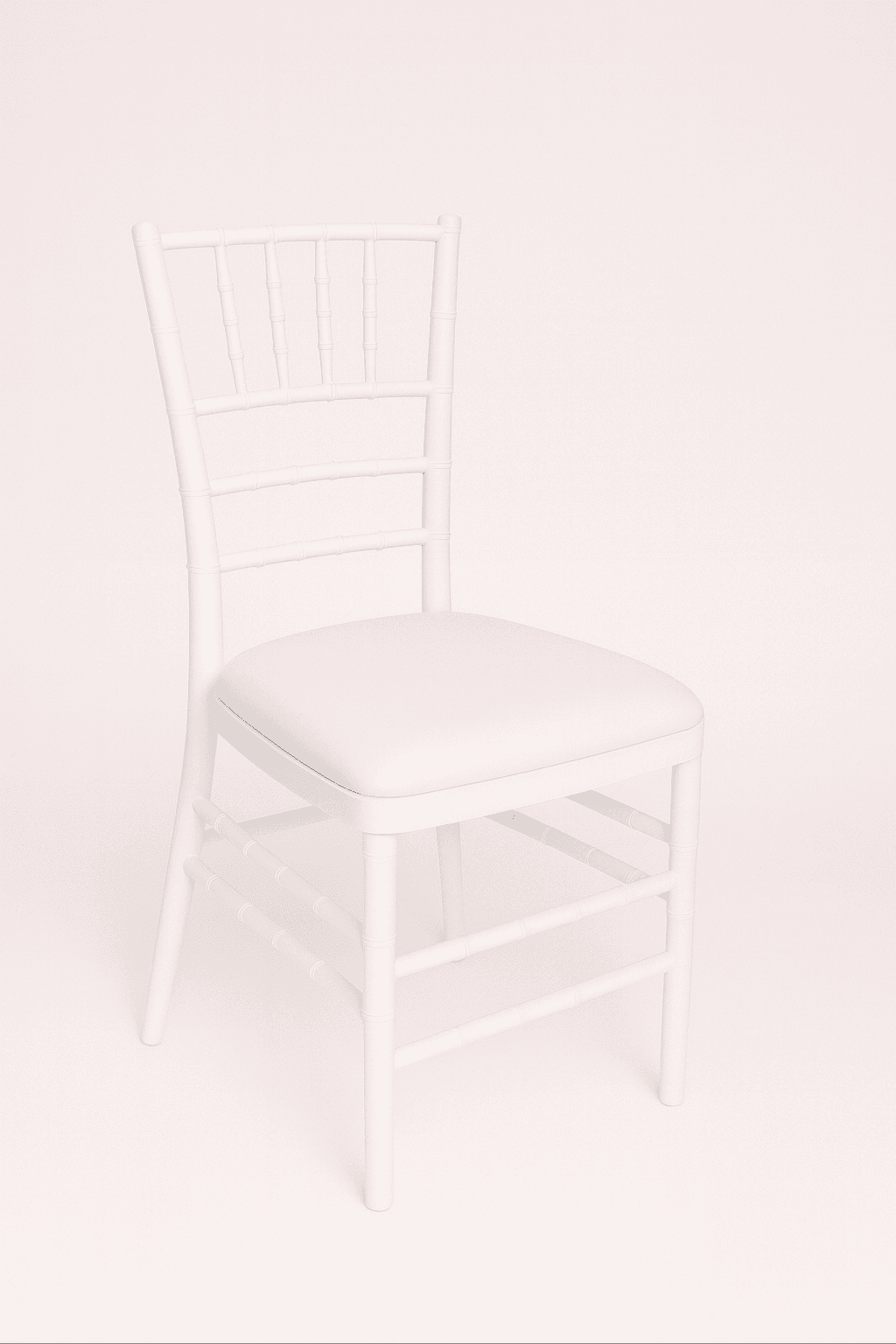 White Chiavari Chair w/ Ivory Vinyl Cushion