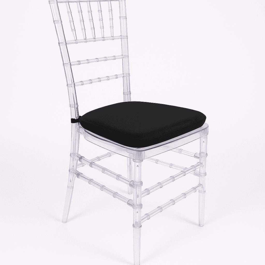 Clear Chiavari Chair w/ Black Cushion