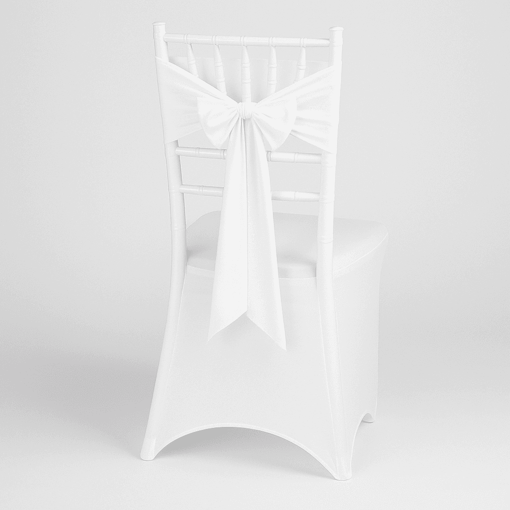 White Polyester Chair Tie