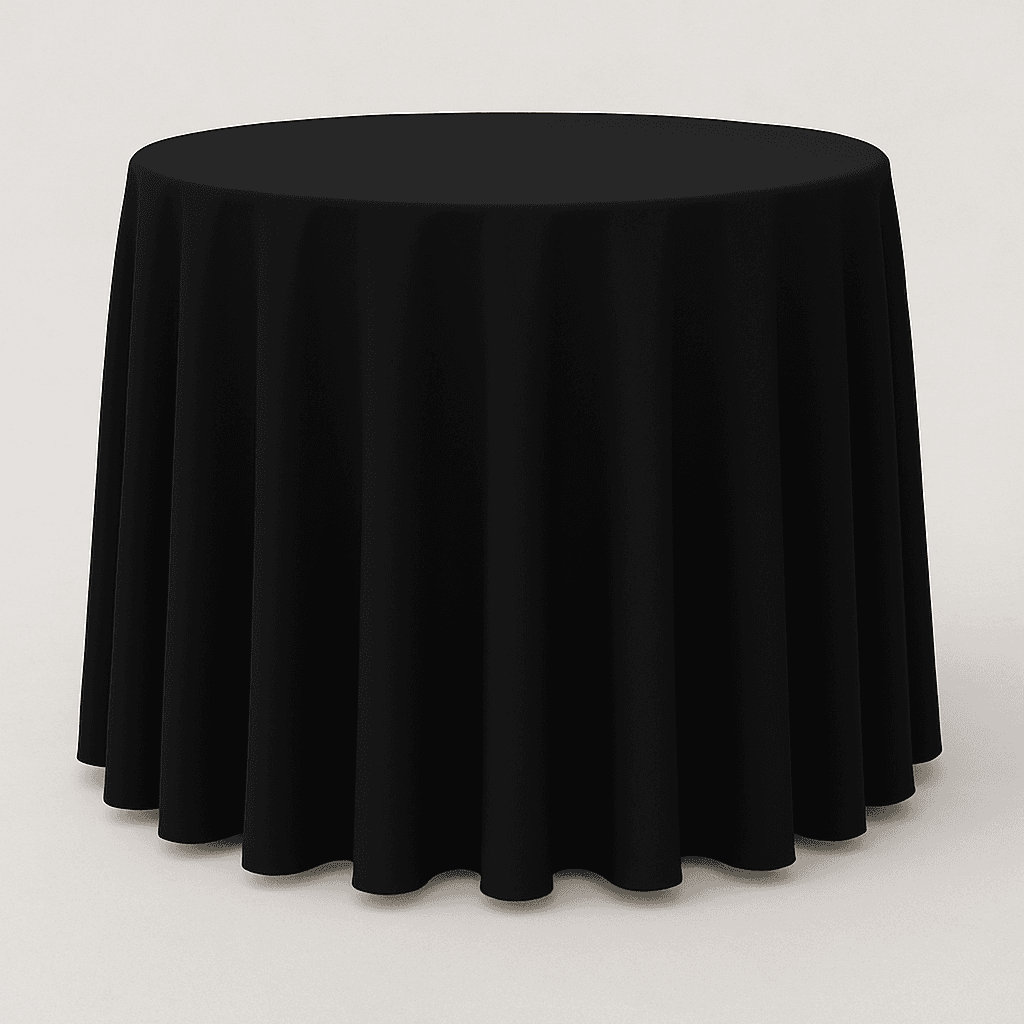 Linen Poly Spun 90" Round Black