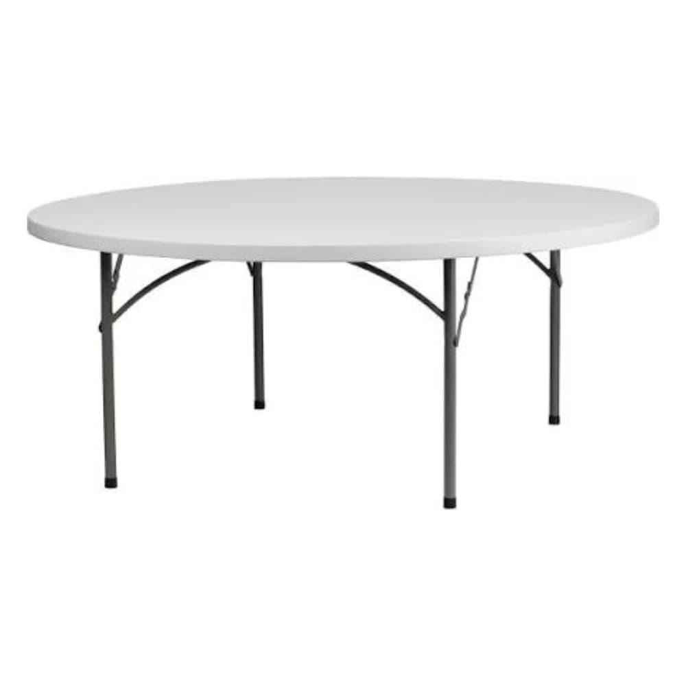 Round Folding Plastic Table 72" (Seats 10)
