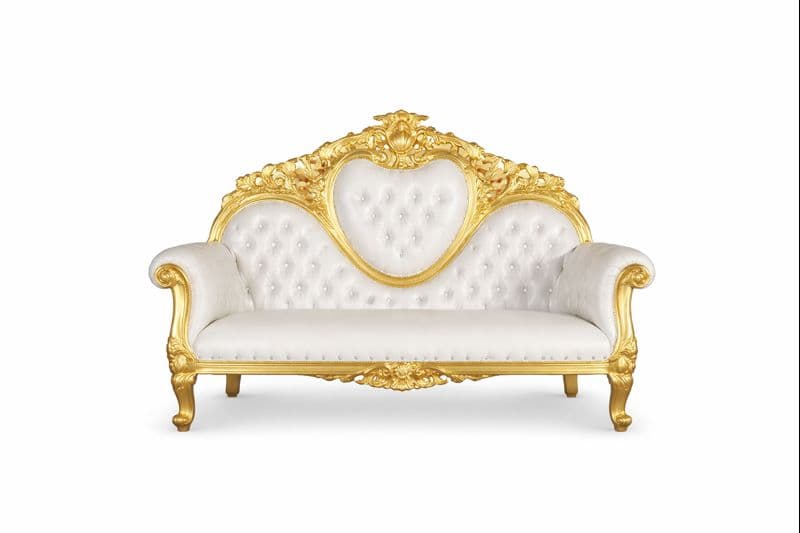 Throne Capri Royal Loveseat (Gold/White)