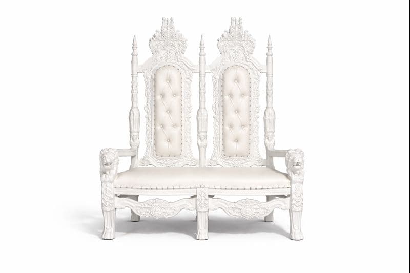 Throne King David Loveseat (All White)