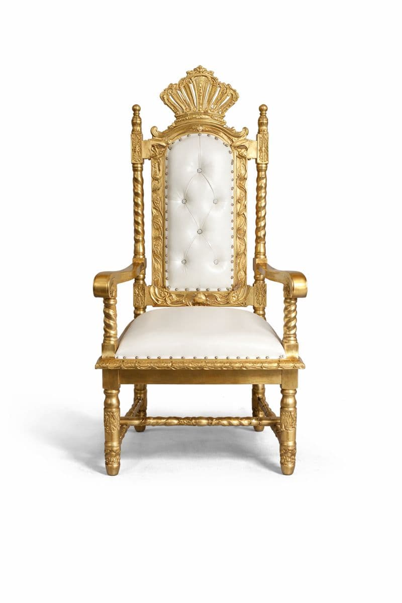 Throne King Nicholas Chair (Gold/White)