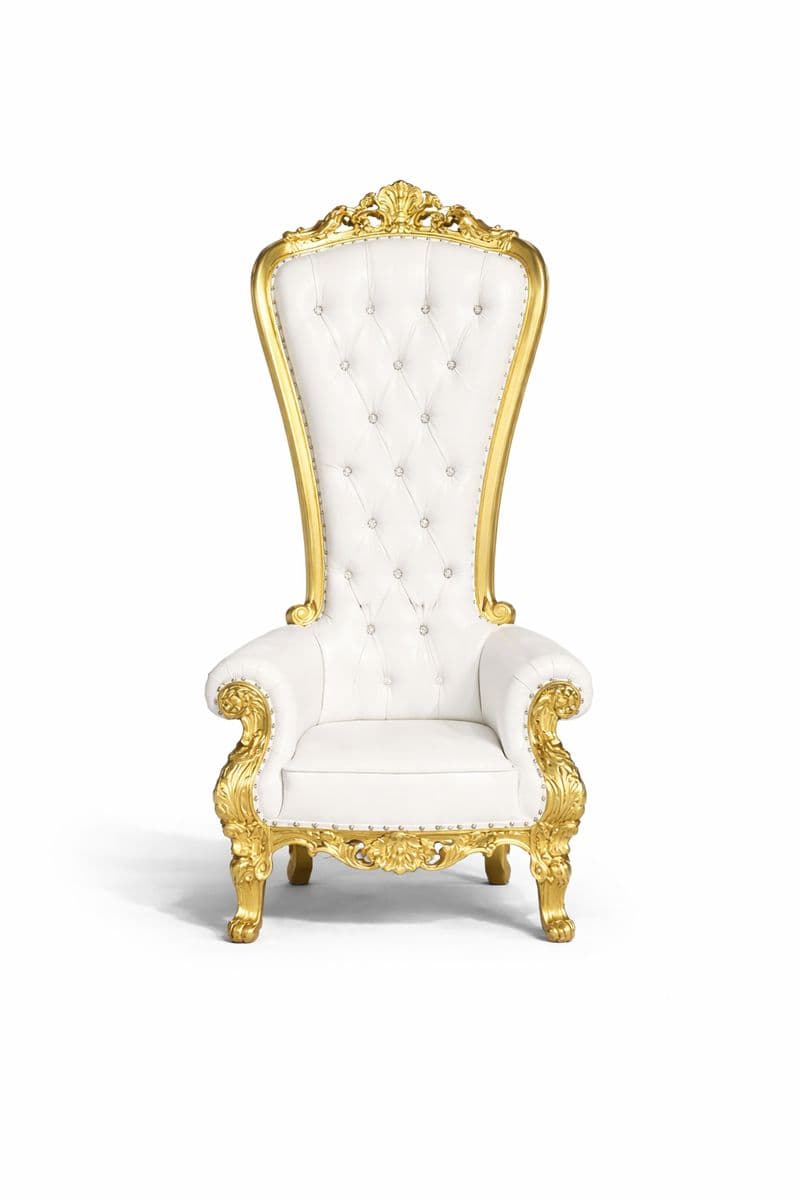 Throne Queen Tiffany Chair (Gold/White)