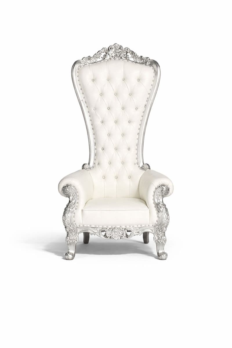 Throne Queen Tiffany Chair (Silver/White)
