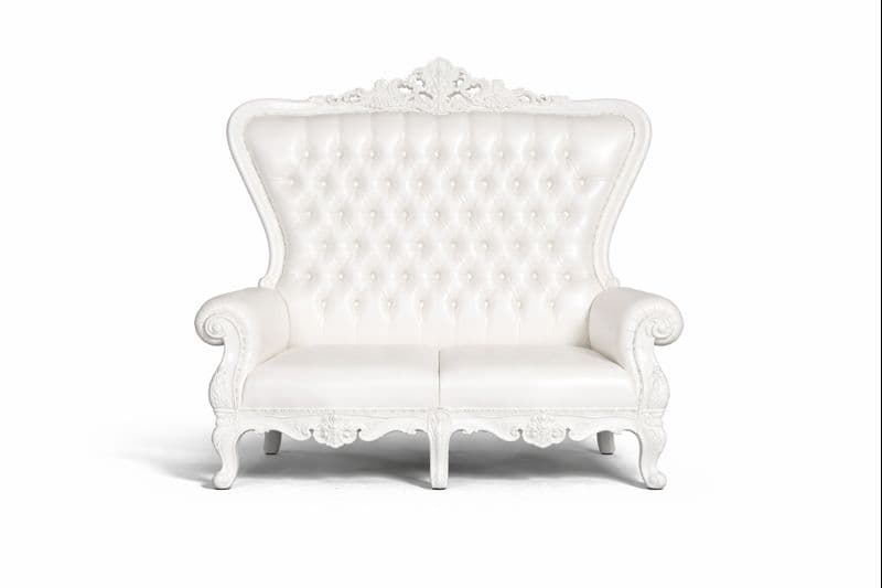 Throne Queen Tiffany Loveseat (All White)
