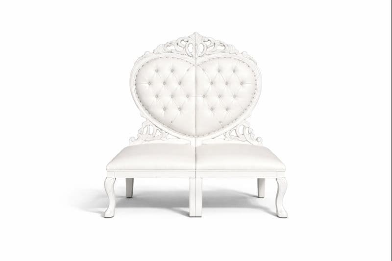 Throne Sweetheart Loveseat (All White)